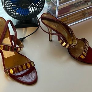 Guess red gold heels size 6.5